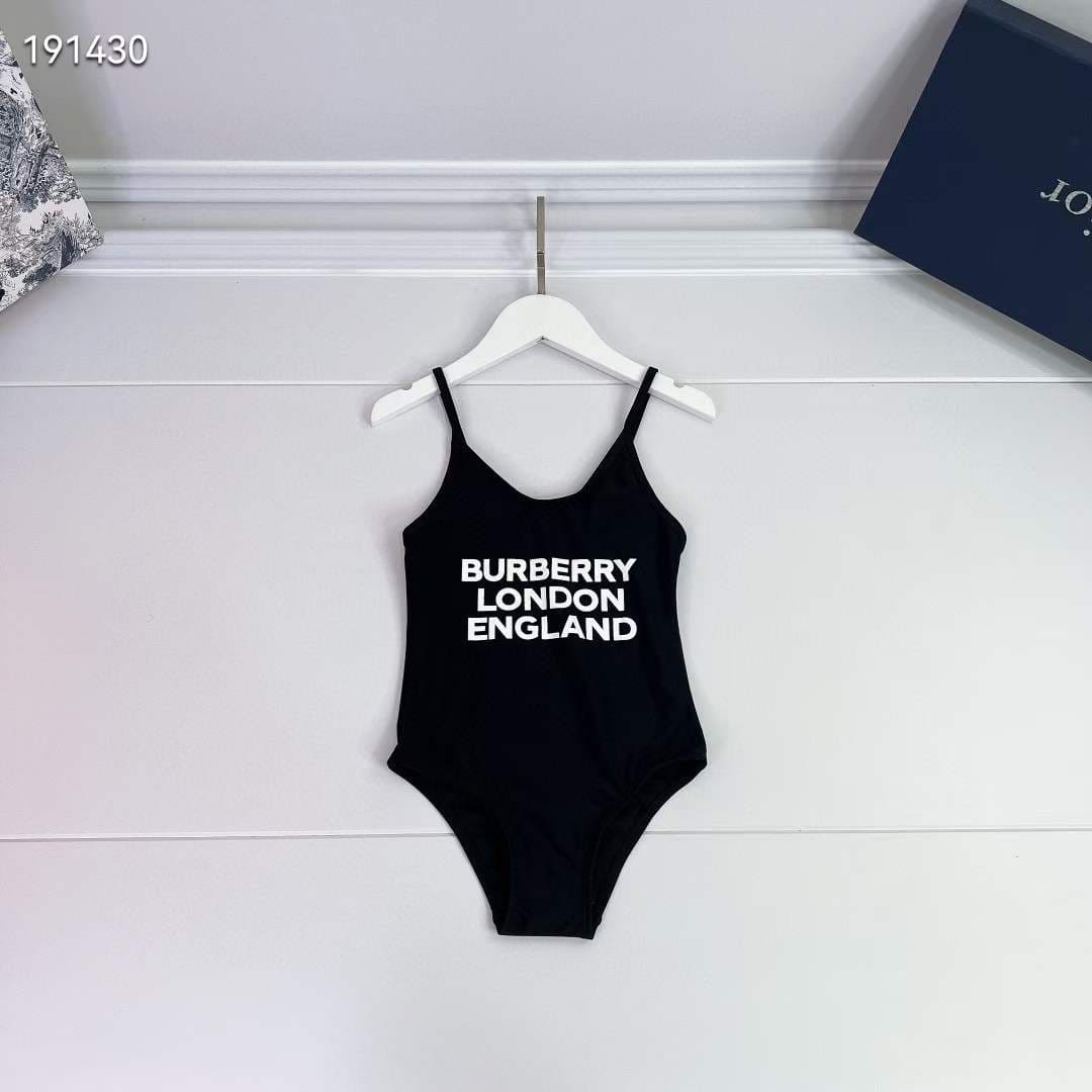 Black Burberry swimsuit for Baby girls