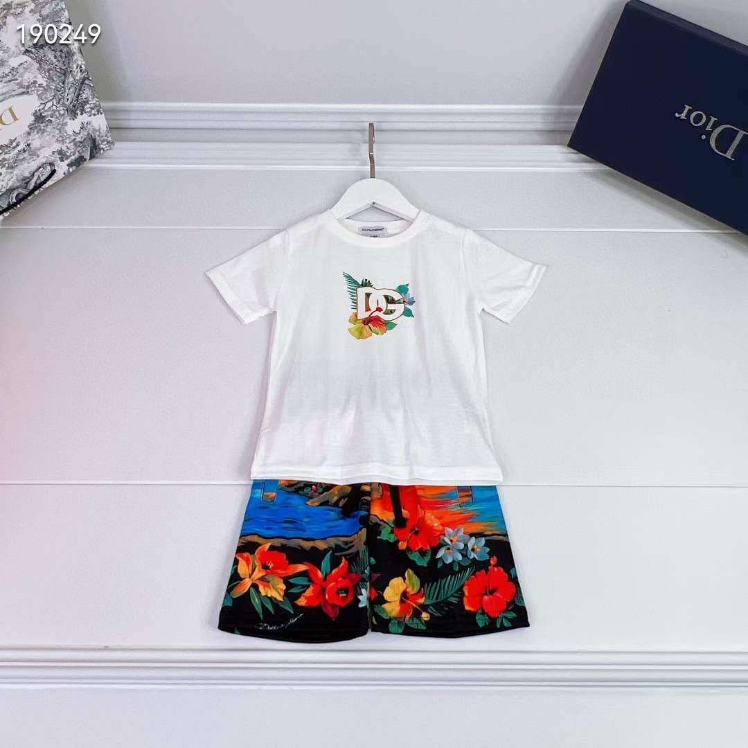 Dolce & Gabbana Boy Tropical-Print Outfit Set