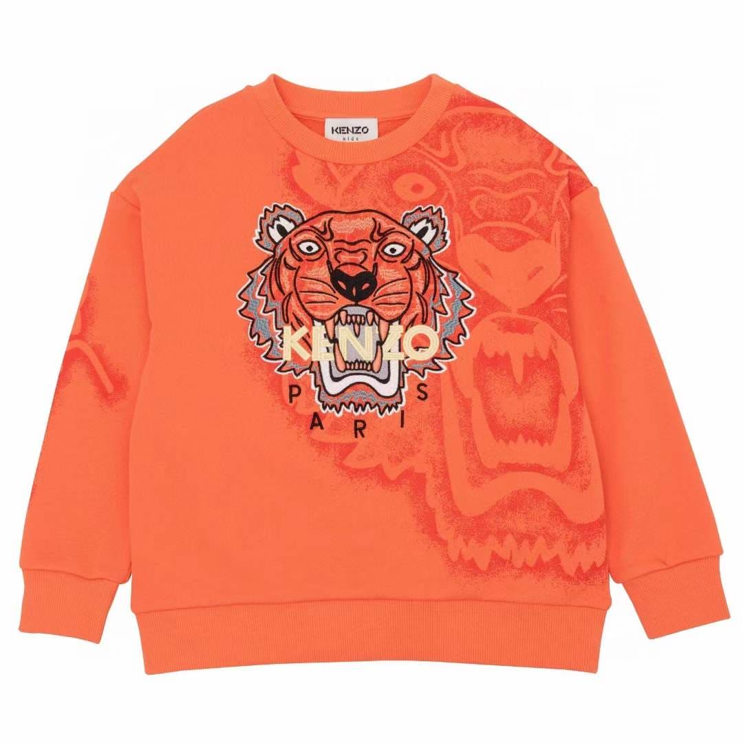 Kenzo Kids Icon Tiger Orange Sweatshirt for Girls