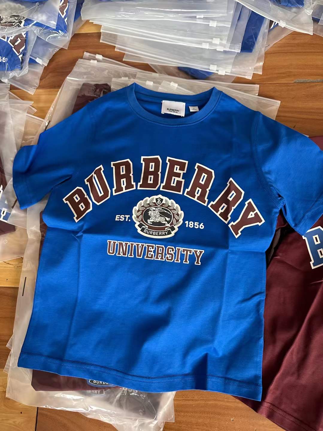 Burberry Kids Light Blue T-shirt For Boy With Logo