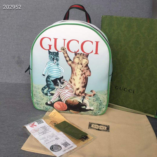 Gucci Kids Playing Cats Backpack