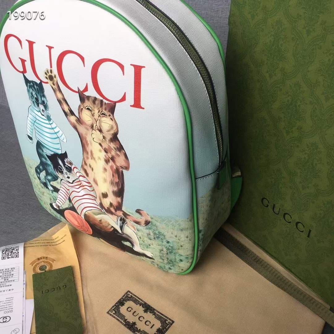 Gucci Kids Playing Cats Graphic-print Backpack