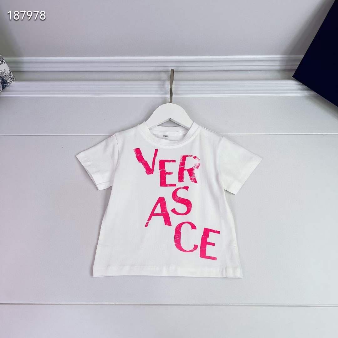 Versace Kids White and Pink Logo Print Set for Girls 