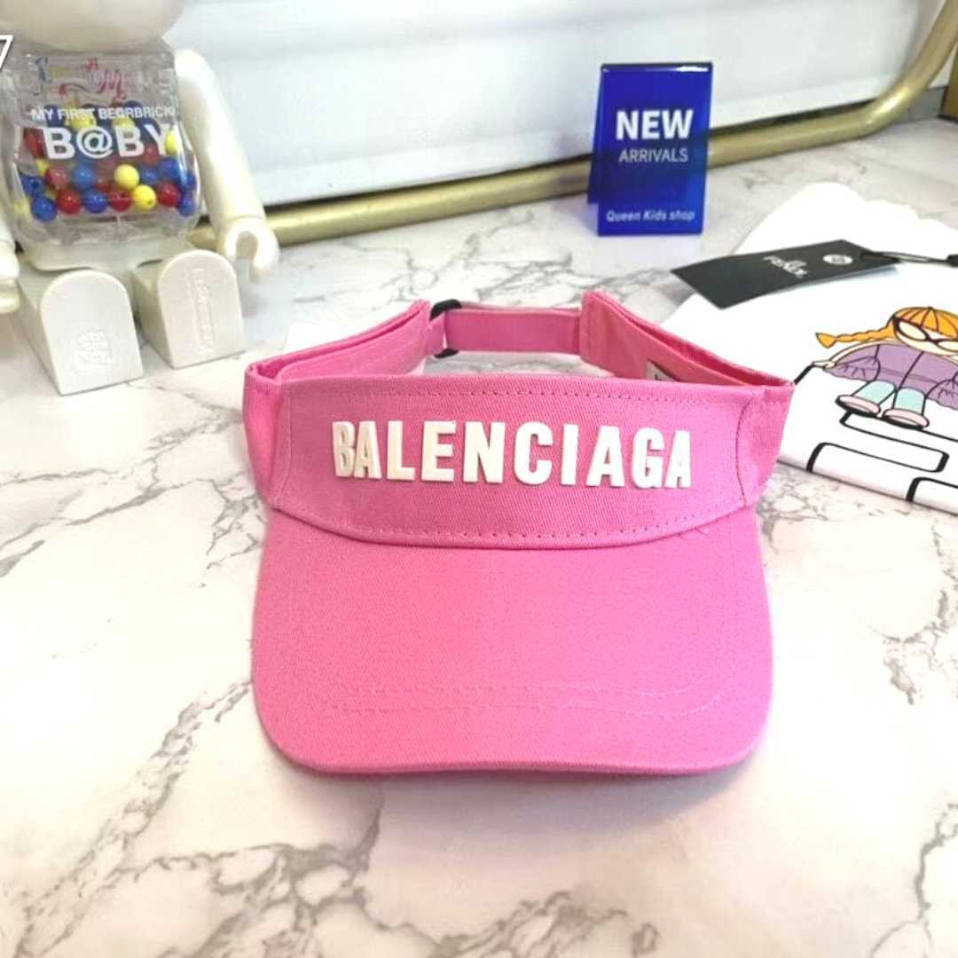Balenciaga logo is embroidered on the front of Pink Tennis face cap