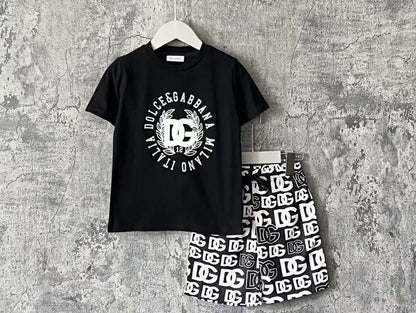 Dolce & Gabbana Kids logo-print cotton T-shirt & All over logo short.