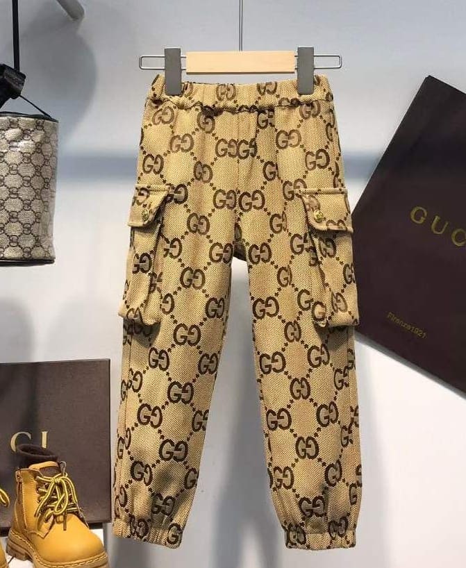 Gucci Kids GG Monogram Boys Wool-Silk Jumbo GG Jacket and Trouser Set