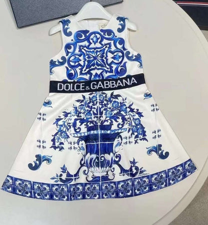 Dolce & Gabbana Majolica Print Cady Midi Dress