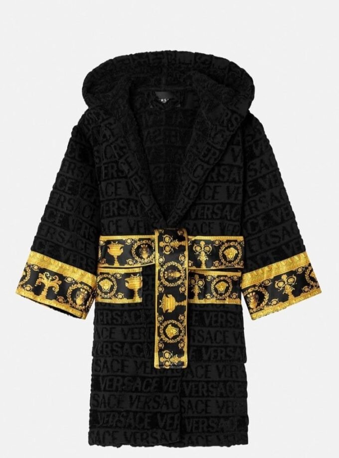 Versace kids hooded cotton Robe