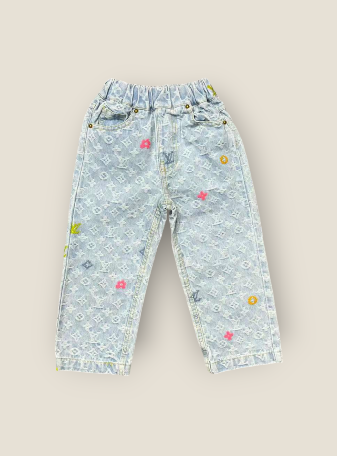 Louis Vuitton logo-print denim jeans set