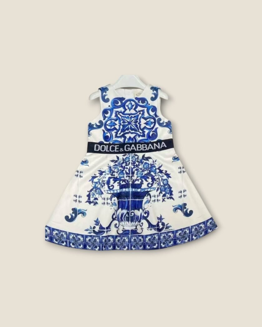 D & G Majolica-print interlock dress