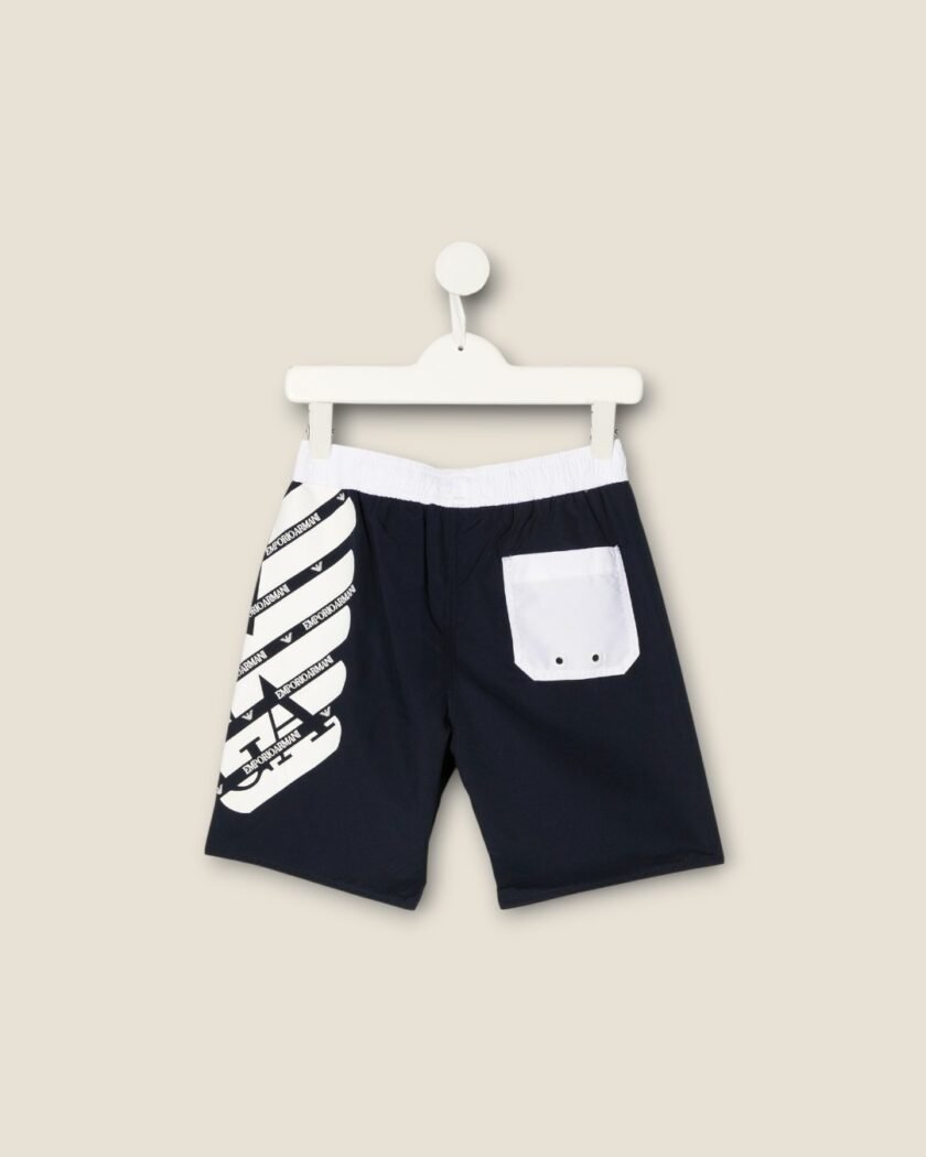 Emporio Armani Boys Black & White Logo Shorts - Image 2