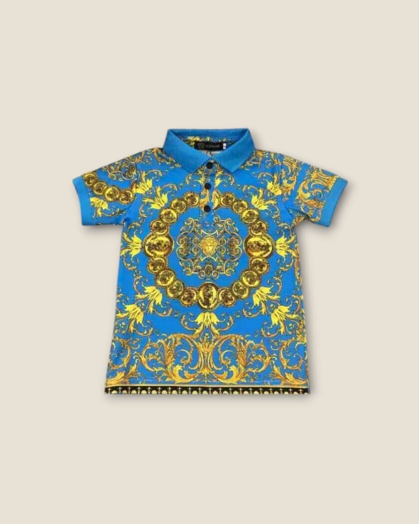 Boys Versace Polo Shirt - Barocco Printed