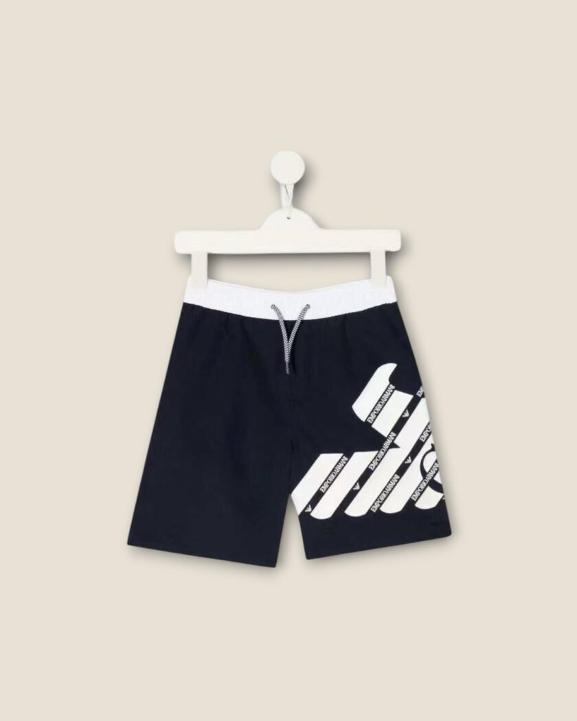 Emporio Armani Boys Black & White Logo Shorts