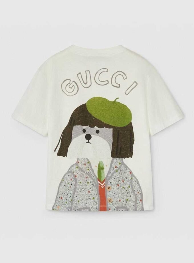 Gucci Children's dog print t shirt.