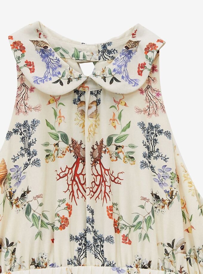 Burberry Rhoda Coral sleeveless girl's cotton dress