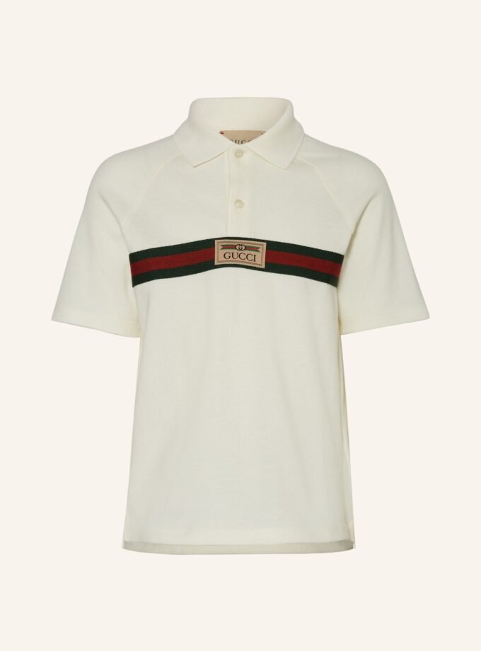 Logo-Patch Striped Stretch-Cotton Polo Shirt