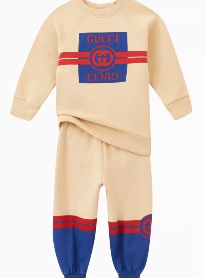 Gucci Kids Printed hoodie Beige Color