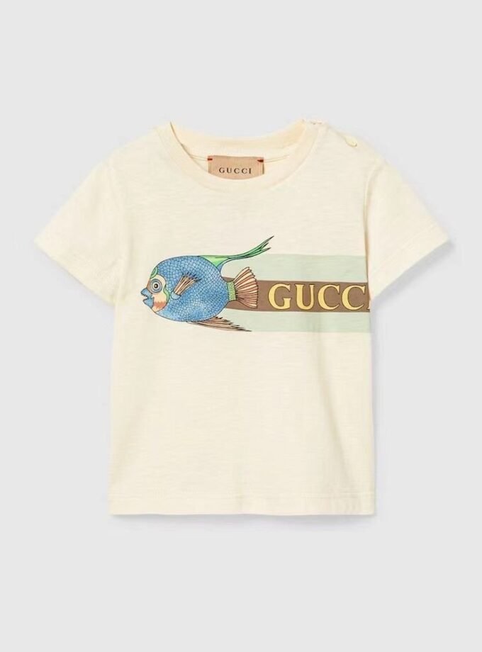 Gucci(GS) Printed Cotton T-shirt beige
