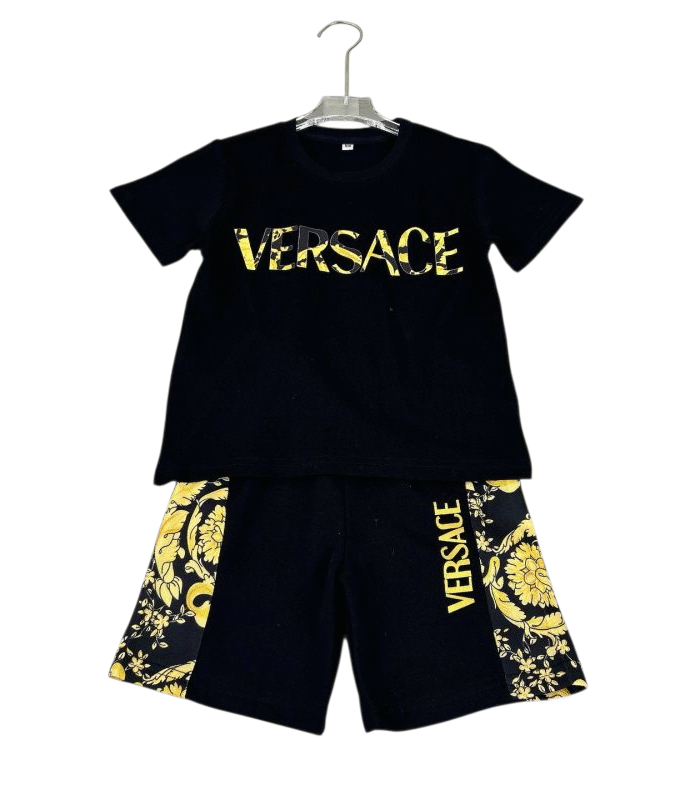 Versace Kids-print cotton logo dress