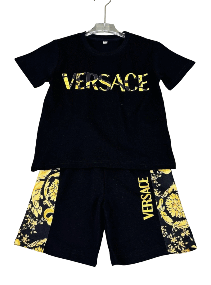 Versace Kids-print cotton logo dress