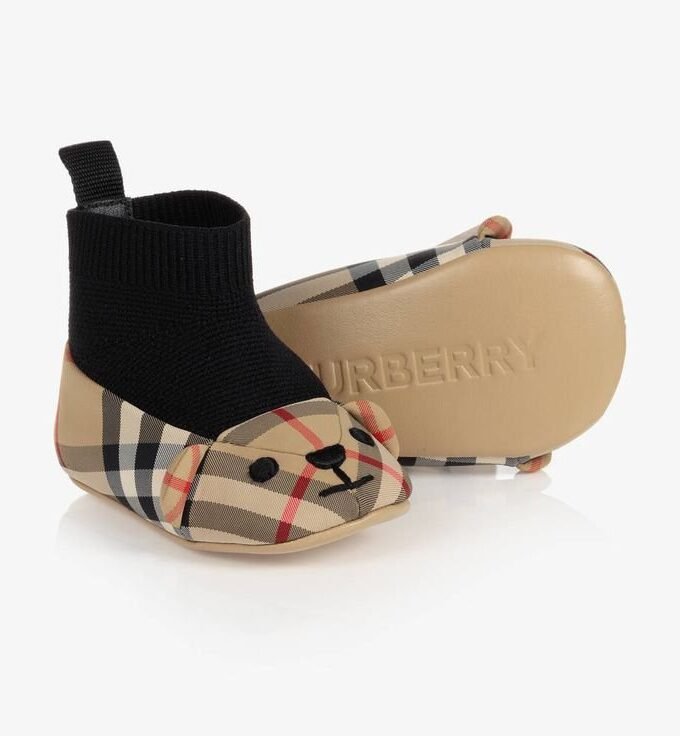Burberry newborn teddy bear Check shoe