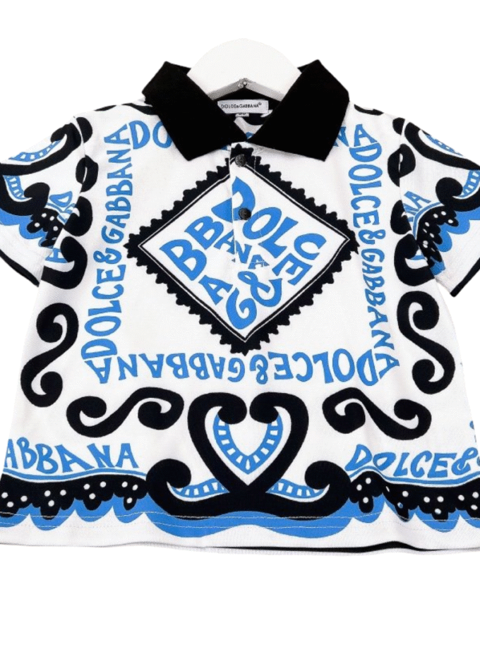 Dolce & Gabbana Kids logo print cotton short and shirt Set