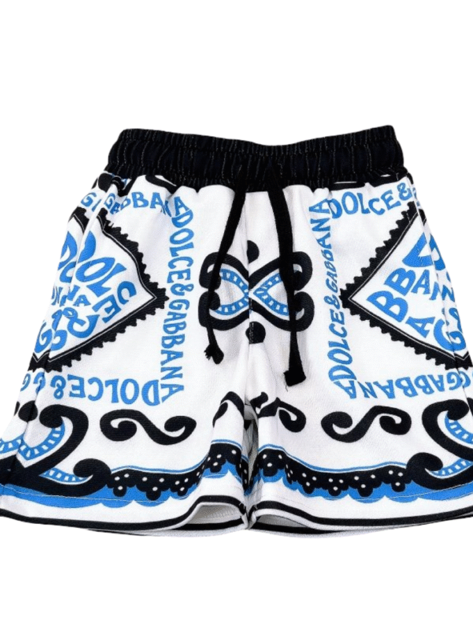 Dolce & Gabbana Kids logo print cotton short and shirt Set