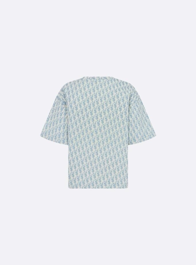 Dior Kids Jacquard Light Blue Oblique T shirts