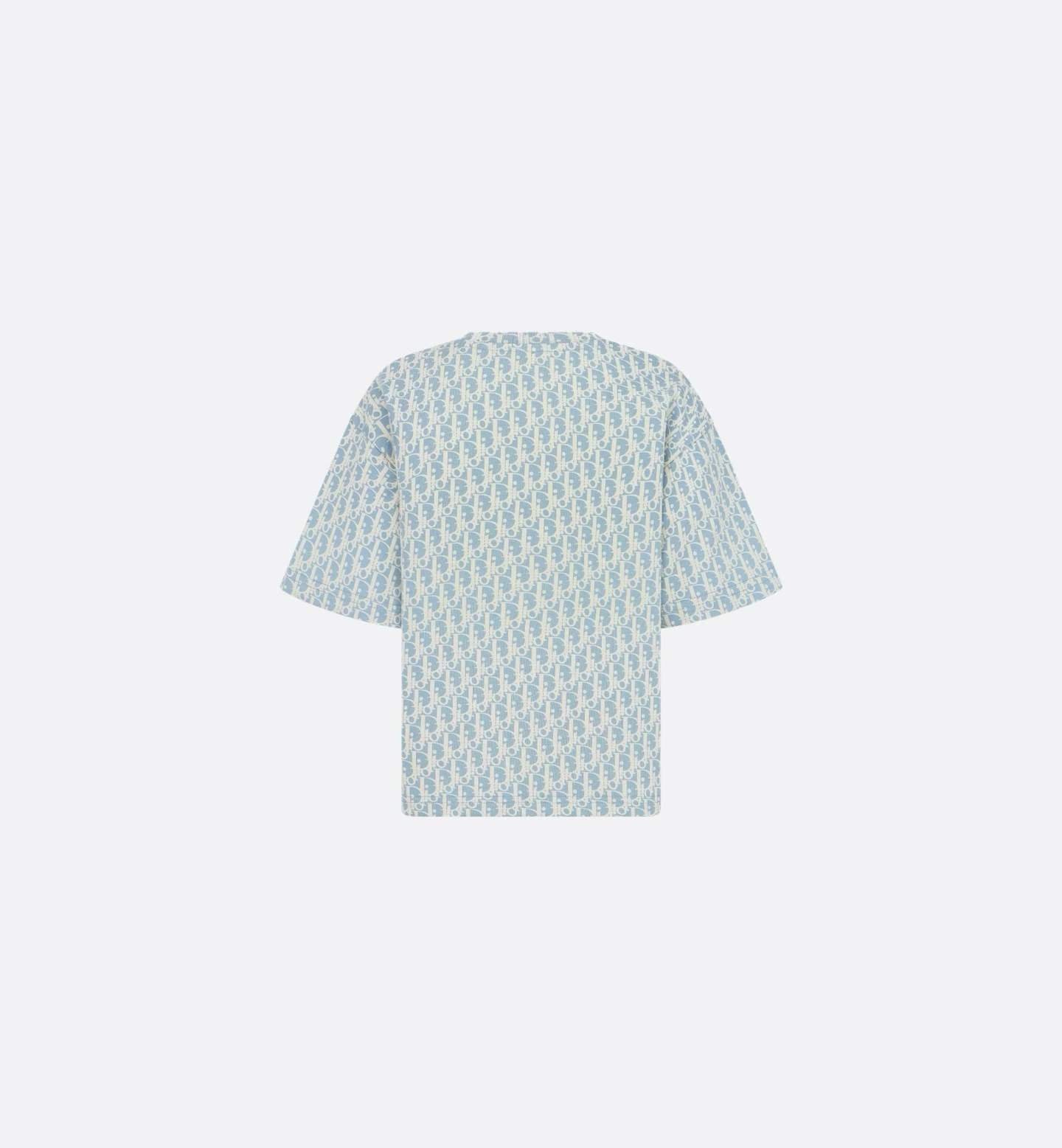 Dior Kids Jacquard Light Blue Oblique T shirts - Image 2