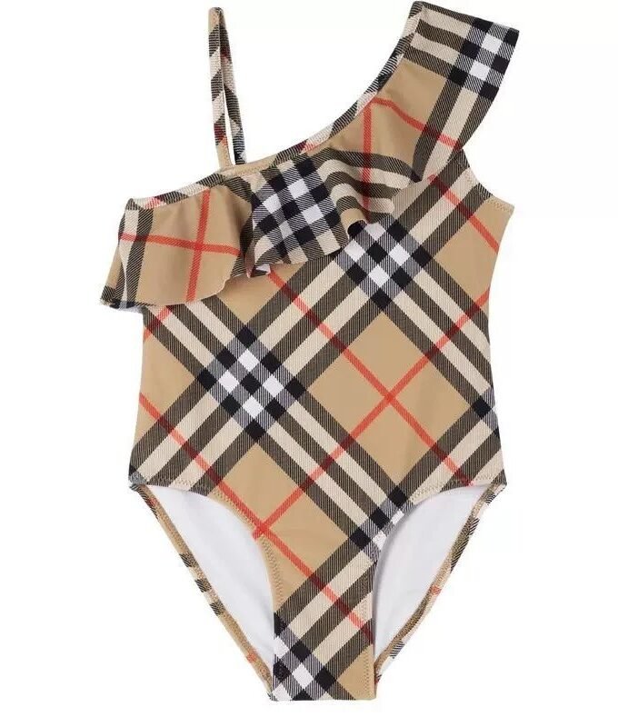 Burberry girls
check pattern swimsuit