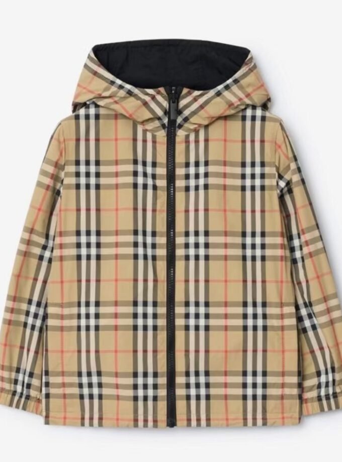 Reversible Check Hooded Jacket