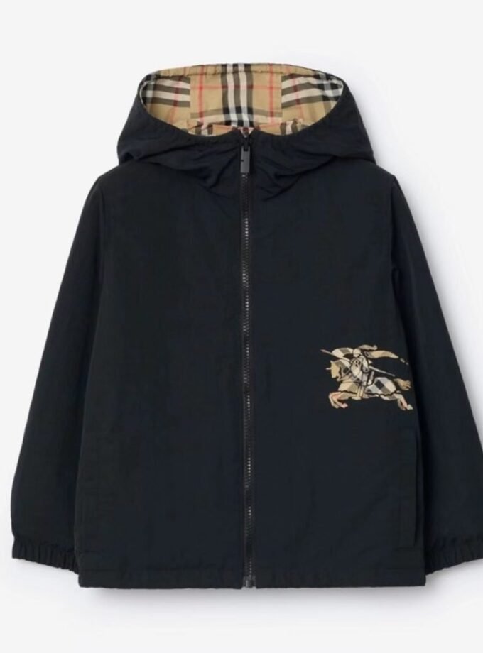 Reversible Check Hooded Jacket