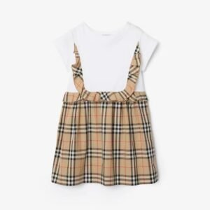 Burberry
Girl's Check-Trim Stretch Cotton Dress,