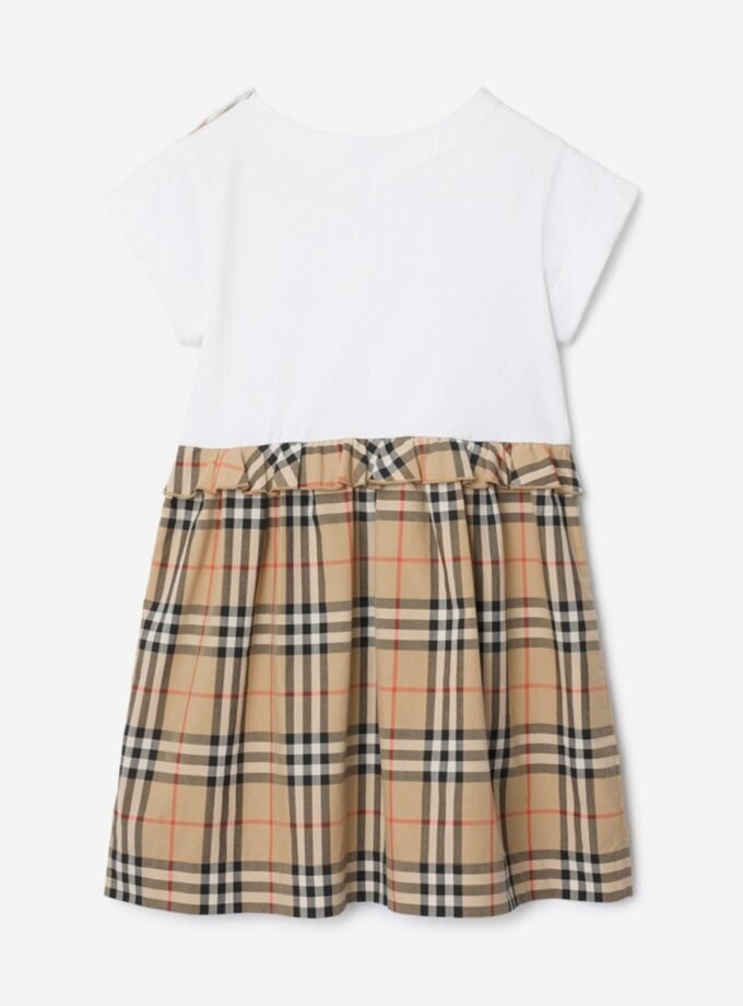 Burberry
Girl's Check-Trim Stretch Cotton Dress,