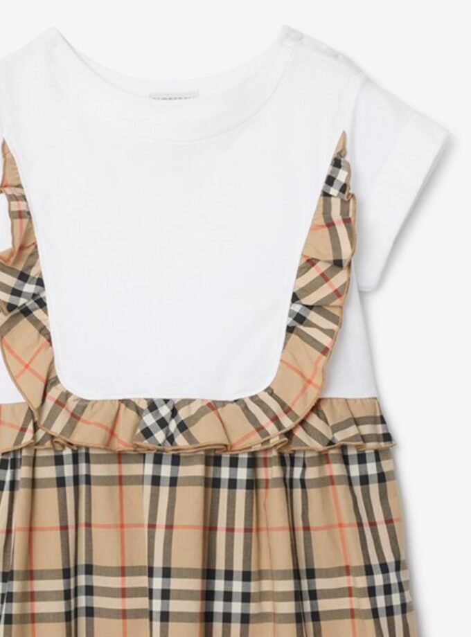 Burberry
Girl's Check-Trim Stretch Cotton Dress,
