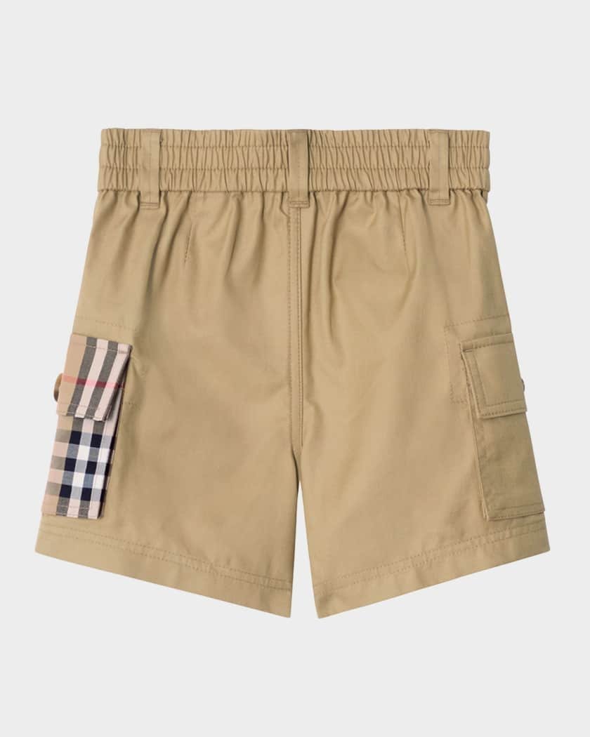 Burberry
Boy's Check-Trim Cotton Cargo Shorts, - Image 2