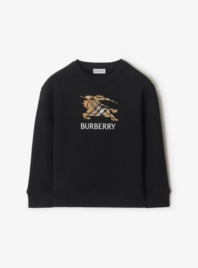 Black Sweatshirt with logo Burberry Kids