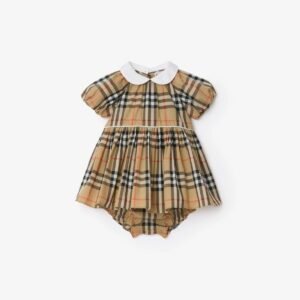 Check Cotton Dress with Bloomers 3-18months