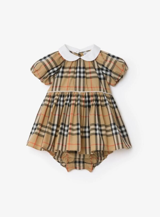 Check Cotton Dress with Bloomers 3-18months