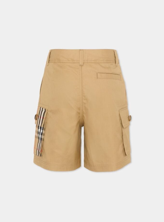 Burberry
Boy's Check-Trim Cotton Cargo Shorts,