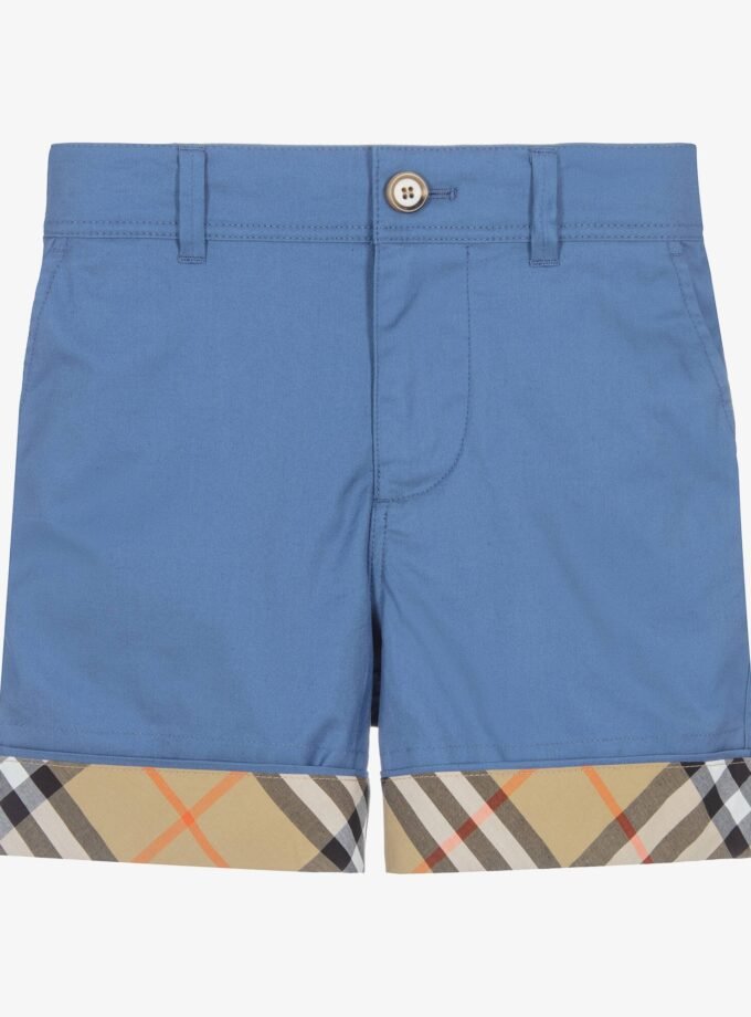 Burberry
Boy's Check-Trim Cotton Shorts,