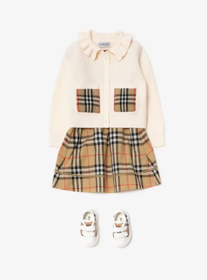 Burberry Check Pocket Cotton Wool Cardigan
