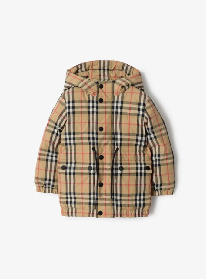 Burberry Kids
detachable faux-fur-trim check puffer coat