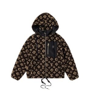 louis vuitton teddy coat in monogram wool