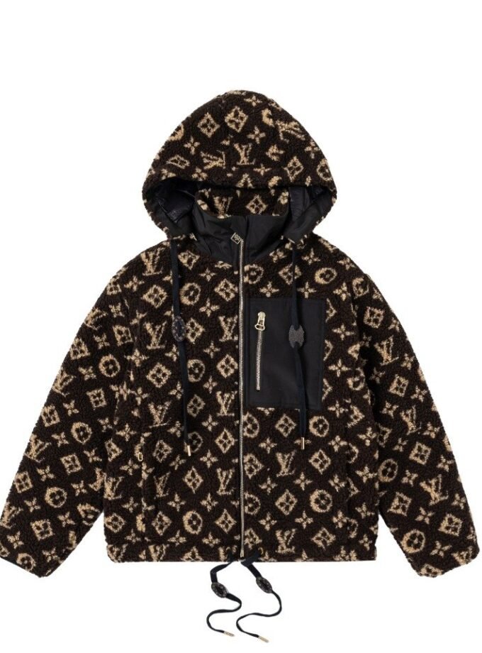 louis vuitton teddy coat in monogram wool