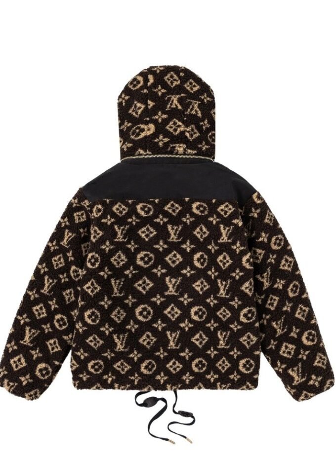 louis vuitton teddy coat in monogram wool