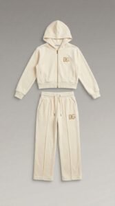 Hooded sweatshirt with pant DG embroidery and rhinestones