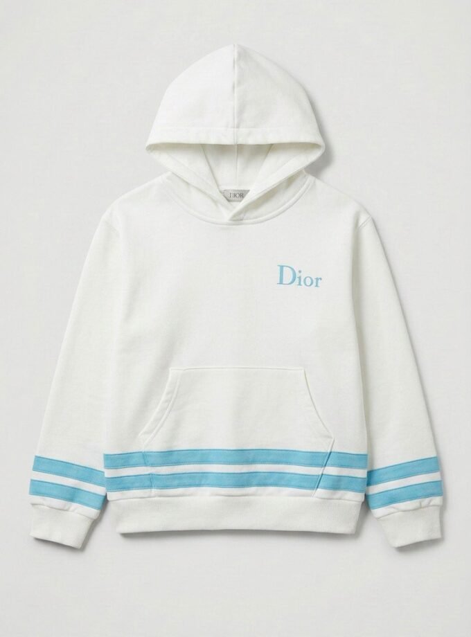 Dior kids' Hooded Sweatshirt with pant
Ivory Brushed Cotton Fleece